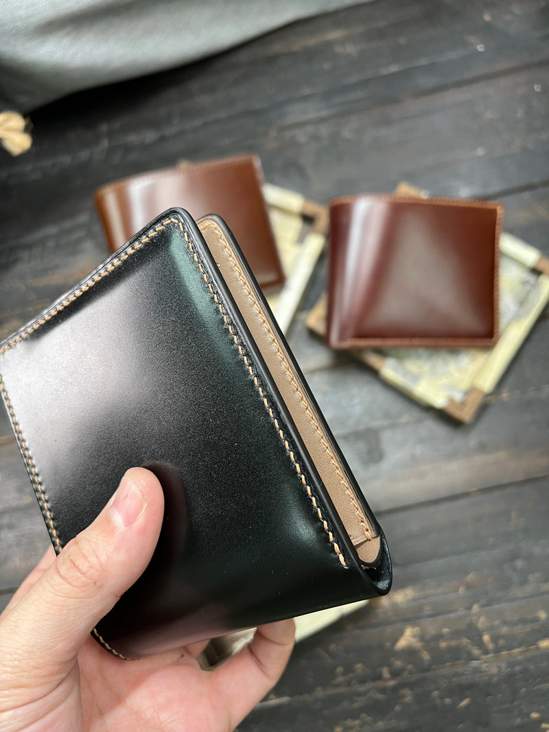 Ramping Leather Crafts - Japan Shinki-Hikaku shell cordovan Bifold Wallet